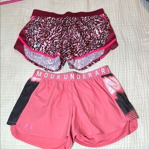 Under Armour Pink and Black Athletic Shorts